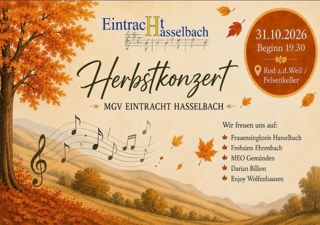 Einladung zum Herbstkonzert am 31.10.2026